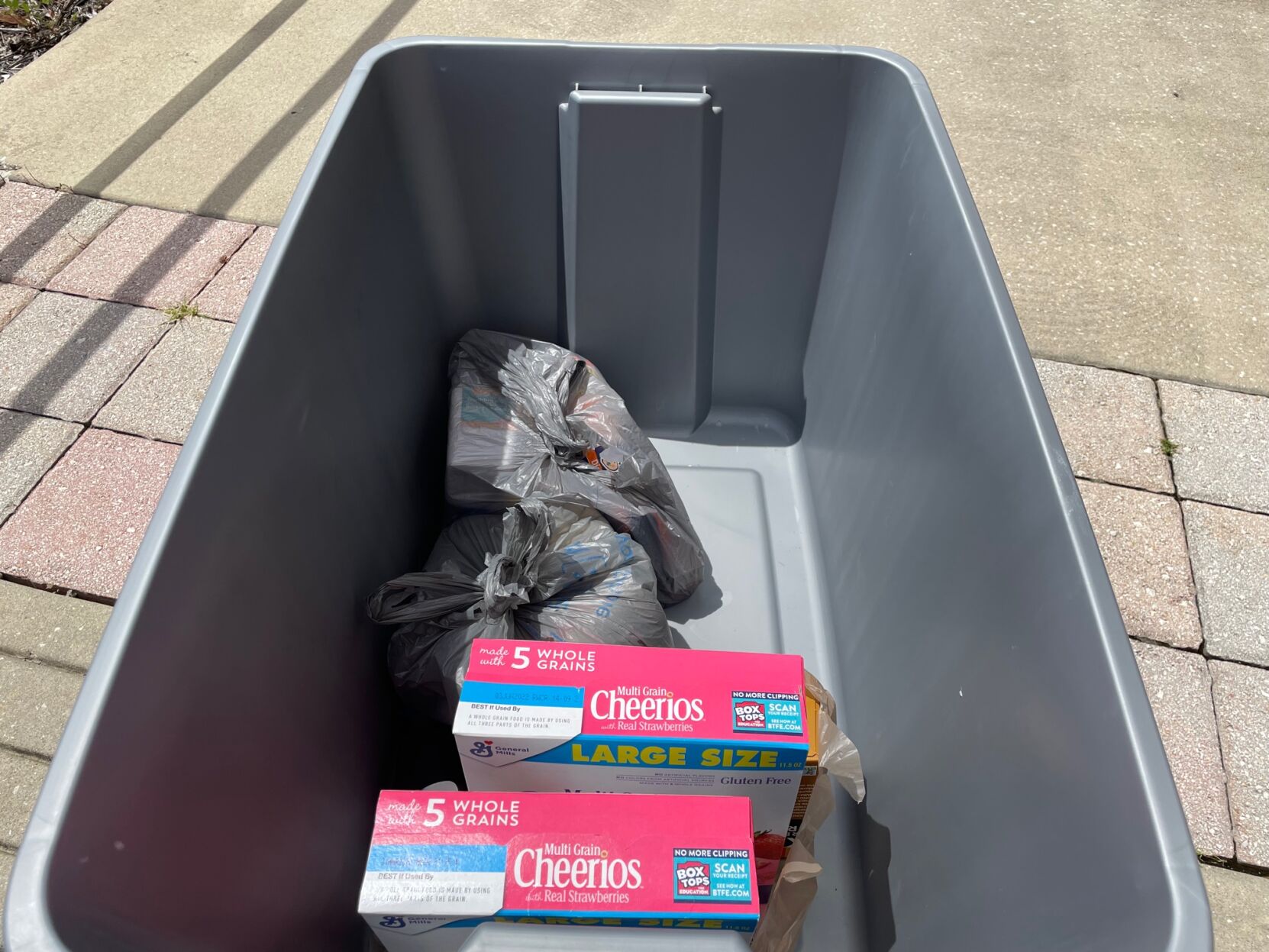 Relief drop-off bin